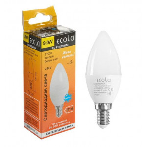 Лампа светодиодная E14 свеча LED 9,0W 220V 2700K (композит) 100x37 Premium