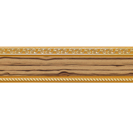 Карниз с пласт.декоративн. планкой  Есенин Золото Зебрано натур. 2,6м