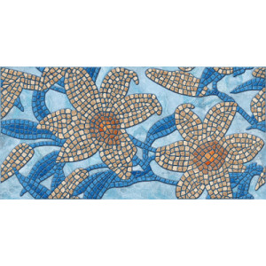 Панель Мозаика Каменный цветок синий 960х480 мм