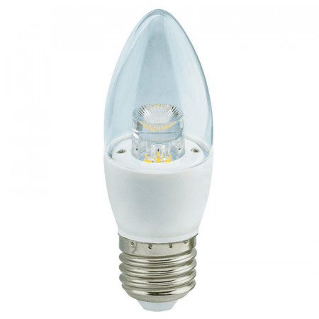 Лампа светодиодная E27 свеча LED 7,0W 220V 4000K проз.с линзой 103x37 Ecola candle Premium