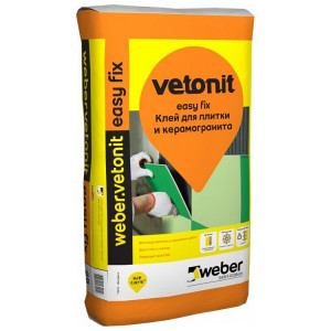 Клей для плитки weber.vetonit easy fix для плитки и керамогранита, 25кг