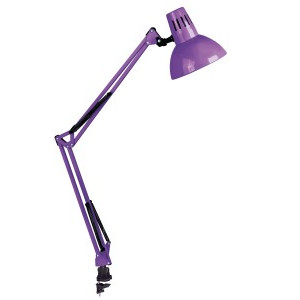 Светильник настольный KD-312 C02 60W E27 металл фиолетовый, струбцина Camelion