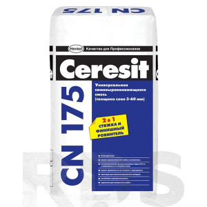 Ровнитель Ceresit CN175  25кг расход 16 кг 3 – 60 мм.
