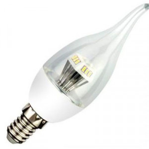 Лампа светодиодная E14 свеча LED 4,2W 220V 4000K искр.пирамидка 98х36 Ecola candle