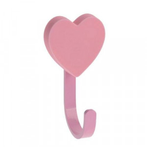 Крючок мебельный WM-HEART сердце, розовый