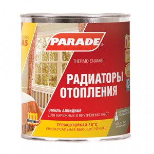 Эмаль для радиаторная PARADE А5 termo alkyd бел./п 0,75л.