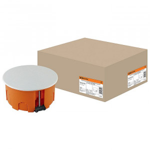 Коробка распаячная встраиваемая д/гипсокартона D80х40мм, крышка, пл. лапки, IP20, TDM
