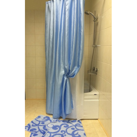 Штора в ванную двухслойная Органза 180х200 (голуб) NO WSV 022