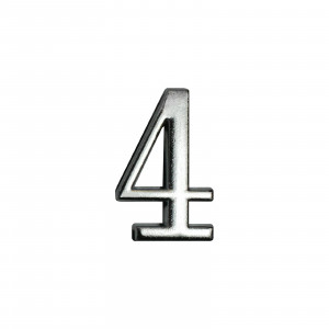 Цифра дверная АЛЛЮР "4" на клеевой основе  хром