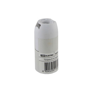 Патрон Е14 термостойкий пластик подвесной белый  TDM