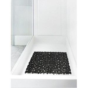 Коврик резиновый для ванны "Камешки" противоскользящий черный 70х36 см