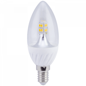 Лампа светодиодная E14 свеча LED 4,0W 220V 4000K 102x37 искристая точка Ecola Light candle