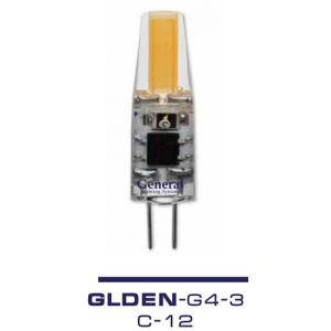 Лампа светодиодная 12B  G4  3Bт 4500K 190Lm GLDEN-G4-3-C-12-4500  GENERAL